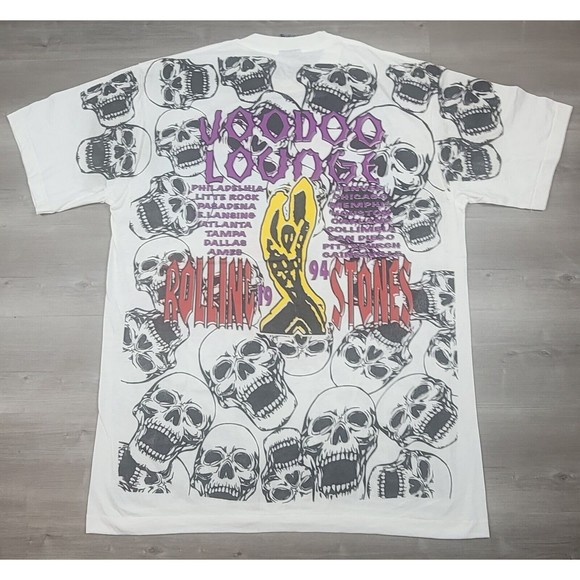 Rolling Stones Tshirt All Over Print Voodoo Lounge Modern 1994 US Tour XL Tongue - Picture 8 of 11